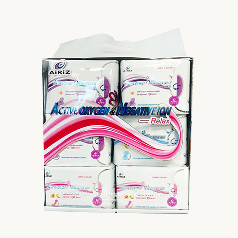AIRIZ–ACTIVE OXYGEN AND NEGATIVE ION SANITARY NAPKINS 